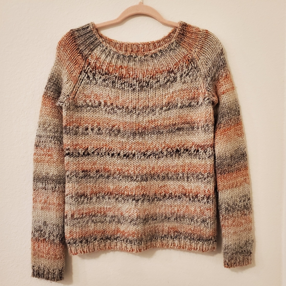 The Limited Striped Brown, Orange, Tan, Sweater